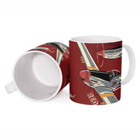 Tuskegee Airmen Spit Fire 477th Ceramic Mug Crimson Grunge - Wonder Print Shop