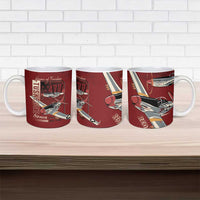 Tuskegee Airmen Spit Fire 477th Ceramic Mug Crimson Grunge - Wonder Print Shop