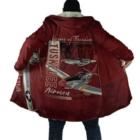 Tuskegee Airmen Spit Fire 477th Cloak Crimson Grunge - Wonder Print Shop