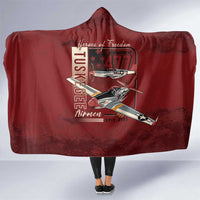 Tuskegee Airmen Spit Fire 477th Hooded Blanket Crimson Grunge - Wonder Print Shop