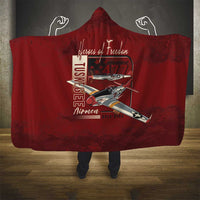 Tuskegee Airmen Spit Fire 477th Hooded Blanket Crimson Grunge - Wonder Print Shop