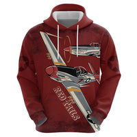 Tuskegee Airmen Spit Fire 477th Hoodie Crimson Grunge - Wonder Print Shop
