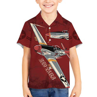 Tuskegee Airmen Spit Fire 477th Kid Hawaiian Shirt Crimson Grunge - Wonder Print Shop
