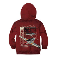 Tuskegee Airmen Spit Fire 477th Kid Hoodie Crimson Grunge - Wonder Print Shop