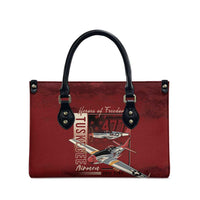 Tuskegee Airmen Spit Fire 477th Leather Bag Crimson Grunge - Wonder Print Shop