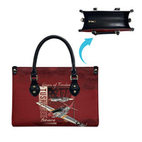 Tuskegee Airmen Spit Fire 477th Leather Bag Crimson Grunge - Wonder Print Shop