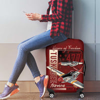 Tuskegee Airmen Spit Fire 477th Luggage Cover Crimson Grunge - Wonder Print Shop