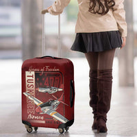 Tuskegee Airmen Spit Fire 477th Luggage Cover Crimson Grunge - Wonder Print Shop