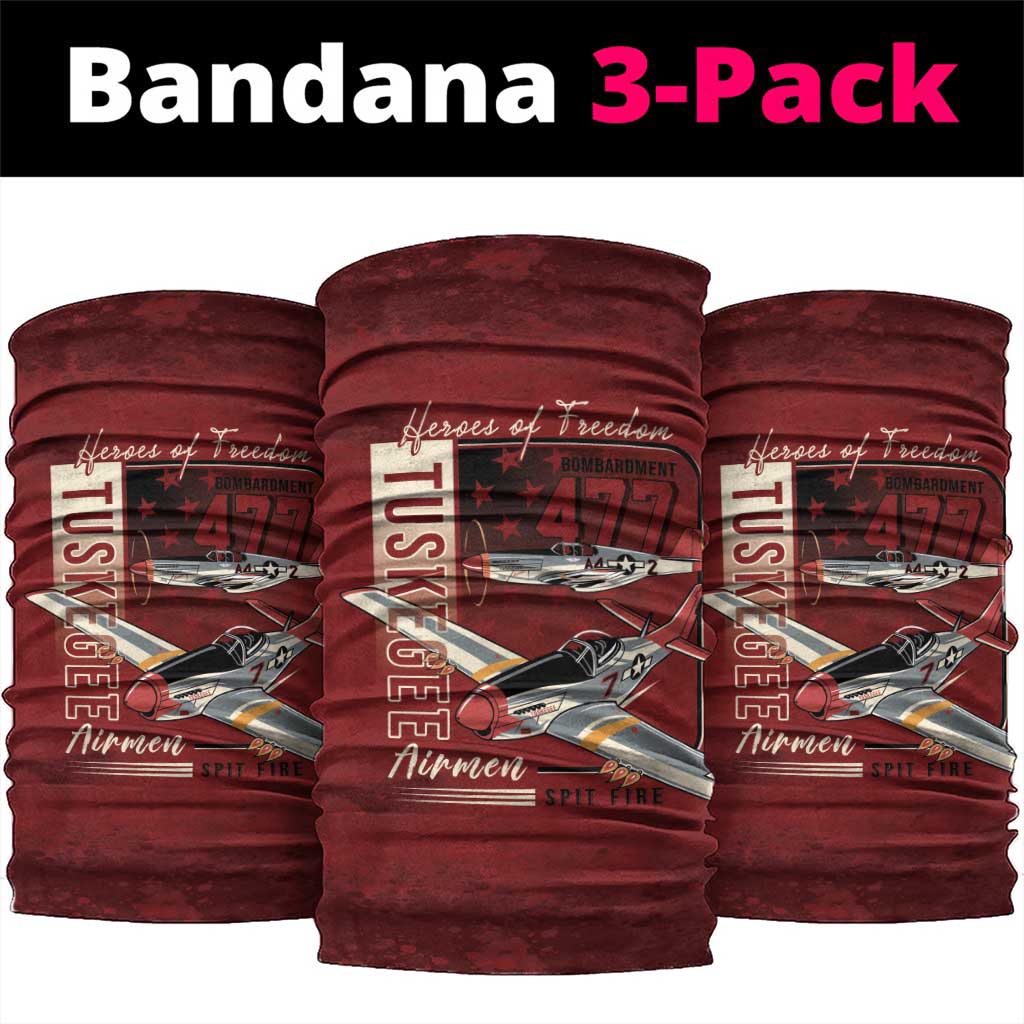 Tuskegee Airmen Spit Fire 477th Neck Gaiter Crimson Grunge - Wonder Print Shop