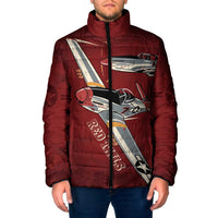 Tuskegee Airmen Spit Fire 477th Padded Jacket Crimson Grunge - Wonder Print Shop