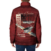 Tuskegee Airmen Spit Fire 477th Padded Jacket Crimson Grunge - Wonder Print Shop