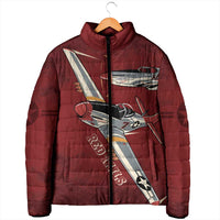 Tuskegee Airmen Spit Fire 477th Padded Jacket Crimson Grunge - Wonder Print Shop