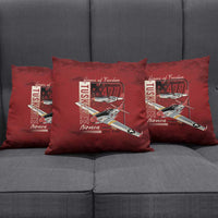 Tuskegee Airmen Spit Fire 477th Pillow Cover Crimson Grunge - Wonder Print Shop