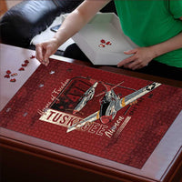 Tuskegee Airmen Spit Fire 477th Puzzle Crimson Grunge - Wonder Print Shop