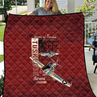 Tuskegee Airmen Spit Fire 477th Quilt Crimson Grunge - Wonder Print Shop