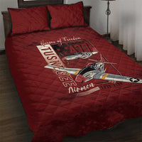 Tuskegee Airmen Spit Fire 477th Quilt Bed Set Crimson Grunge - Wonder Print Shop