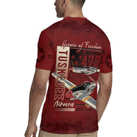 Tuskegee Airmen Spit Fire 477th Rugby Jersey Crimson Grunge - Wonder Print Shop