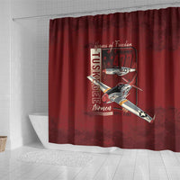 Tuskegee Airmen Spit Fire 477th Shower Curtain Crimson Grunge - Wonder Print Shop