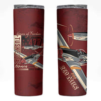 Tuskegee Airmen Spit Fire 477th Skinny Tumbler Crimson Grunge - Wonder Print Shop