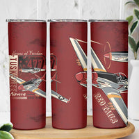 Tuskegee Airmen Spit Fire 477th Skinny Tumbler Crimson Grunge - Wonder Print Shop