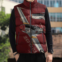 Tuskegee Airmen Spit Fire 477th Sleeveless Puffer Jacket Crimson Grunge - Wonder Print Shop