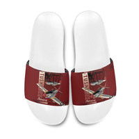 Tuskegee Airmen Spit Fire 477th Slide Sandals Crimson Grunge - Wonder Print Shop