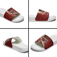 Tuskegee Airmen Spit Fire 477th Slide Sandals Crimson Grunge - Wonder Print Shop