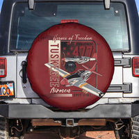 Tuskegee Airmen Spit Fire 477th Spare Tire Cover Crimson Grunge - Wonder Print Shop