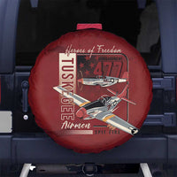 Tuskegee Airmen Spit Fire 477th Spare Tire Cover Crimson Grunge - Wonder Print Shop