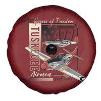 Tuskegee Airmen Spit Fire 477th Spare Tire Cover Crimson Grunge - Wonder Print Shop