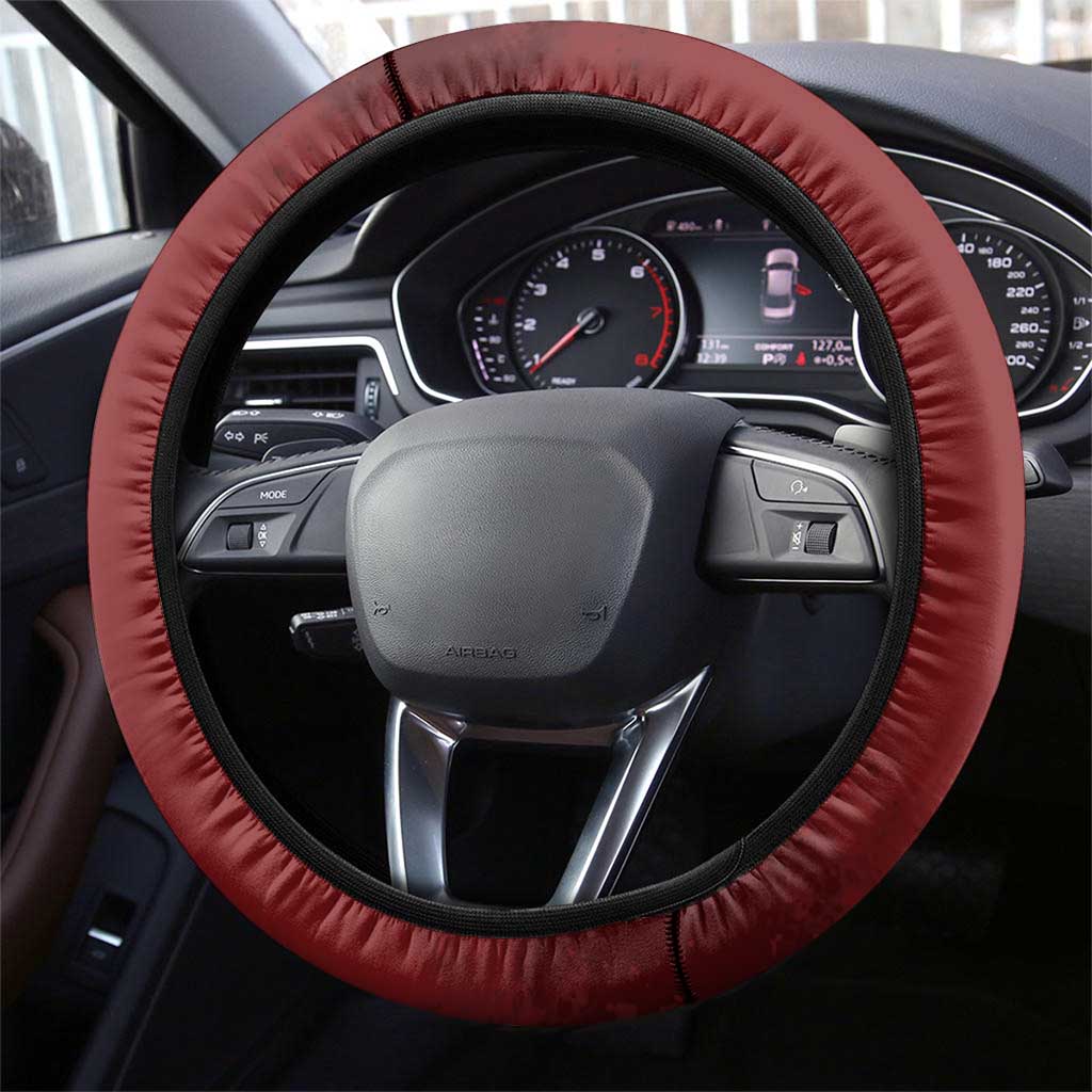 Tuskegee Airmen Spit Fire 477th Steering Wheel Cover Crimson Grunge - Wonder Print Shop