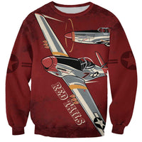 Tuskegee Airmen Spit Fire 477th Sweatshirt Crimson Grunge - Wonder Print Shop