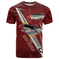 Tuskegee Airmen Spit Fire 477th T Shirt Crimson Grunge - Wonder Print Shop