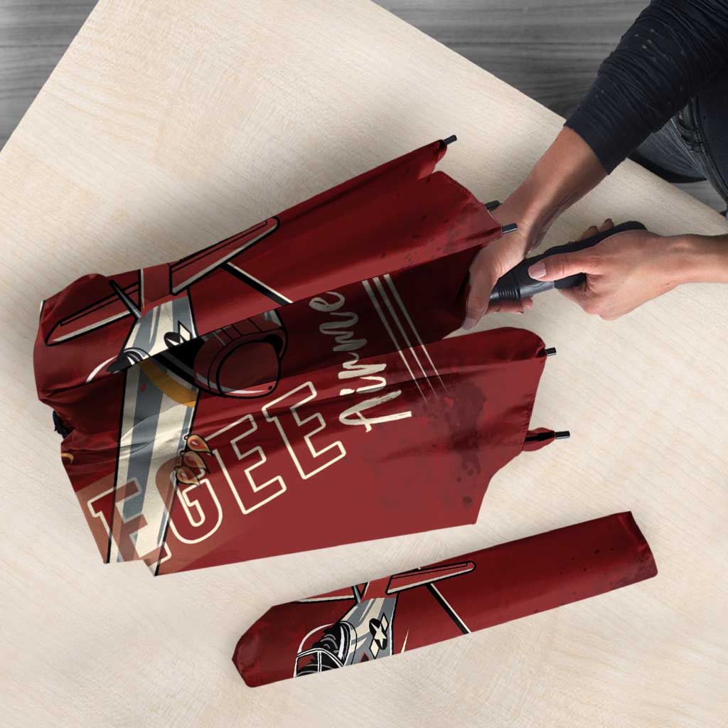 Tuskegee Airmen Spit Fire 477th Umbrella Crimson Grunge - Wonder Print Shop