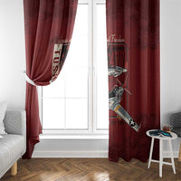 Tuskegee Airmen Spit Fire 477th Window Curtain Crimson Grunge - Wonder Print Shop