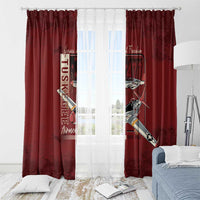 Tuskegee Airmen Spit Fire 477th Window Curtain Crimson Grunge - Wonder Print Shop