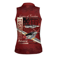 Tuskegee Airmen Spit Fire 477th Women Sleeveless Polo Shirt Crimson Grunge - Wonder Print Shop