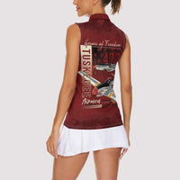 Tuskegee Airmen Spit Fire 477th Women Sleeveless Polo Shirt Crimson Grunge - Wonder Print Shop