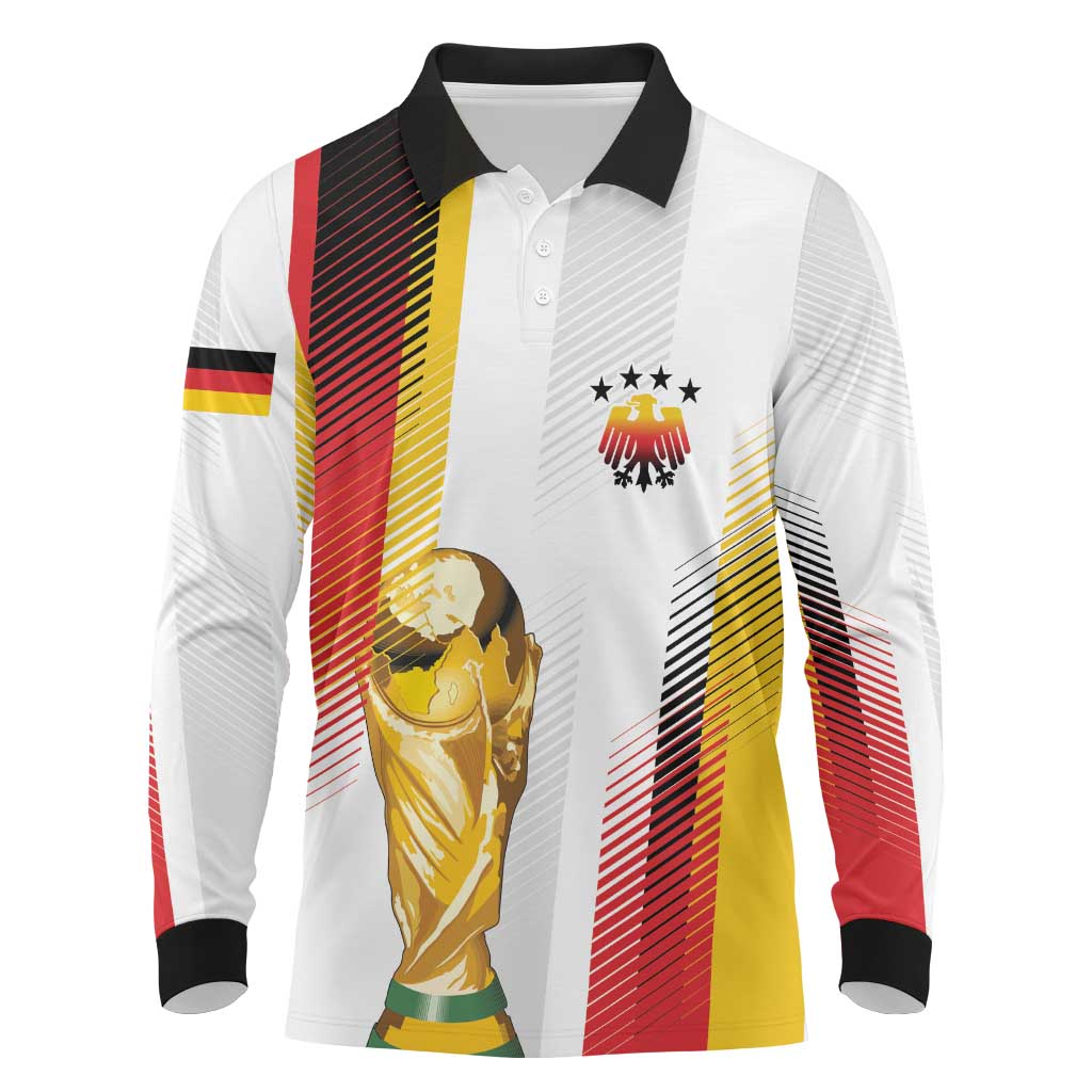 Germany Custom WC2026 Die Nationalelf Long Sleeve Polo Shirt - Wonder Print Shop