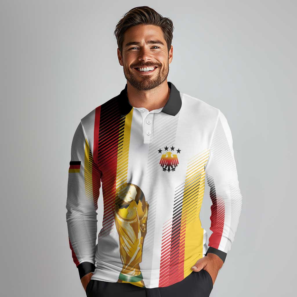 Germany Custom WC2026 Die Nationalelf Long Sleeve Polo Shirt - Wonder Print Shop