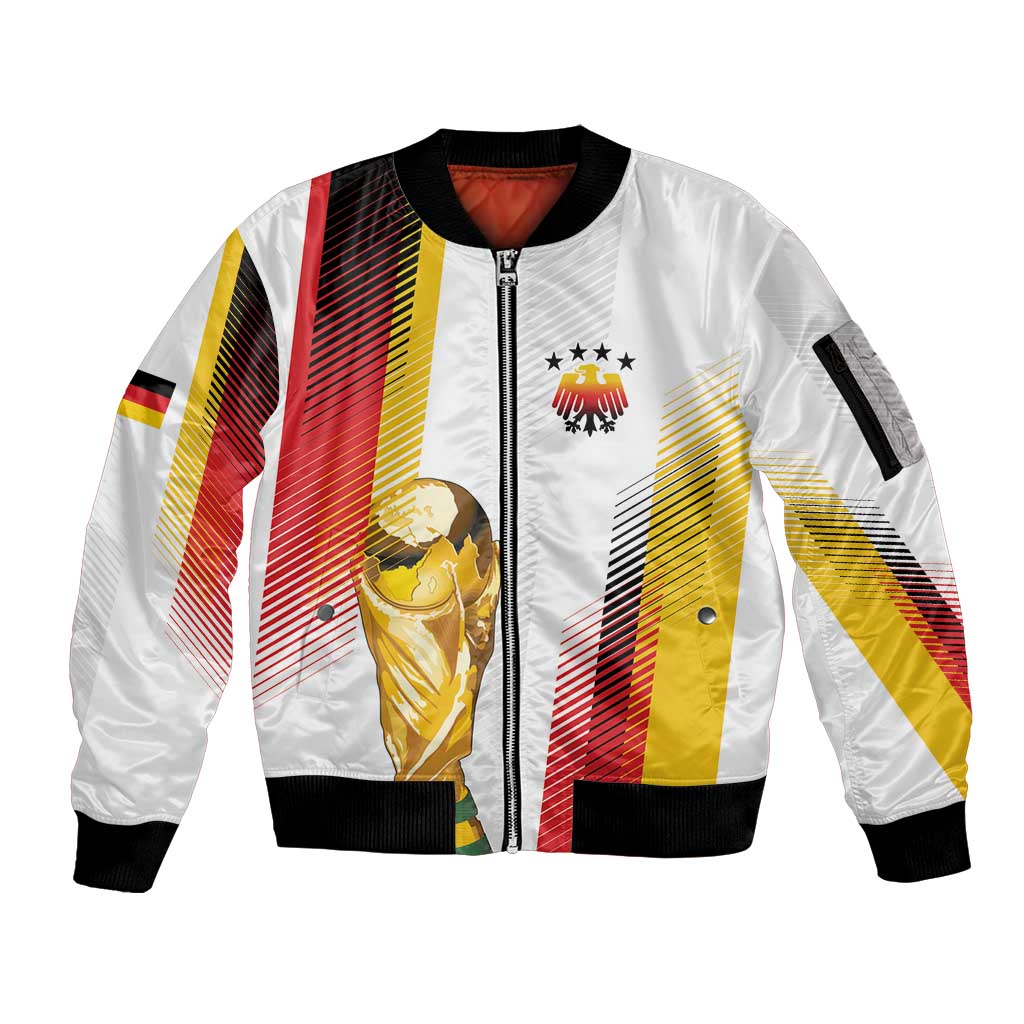 Germany Custom WC2026 Die Nationalelf Sleeve Zip Bomber Jacket - Wonder Print Shop