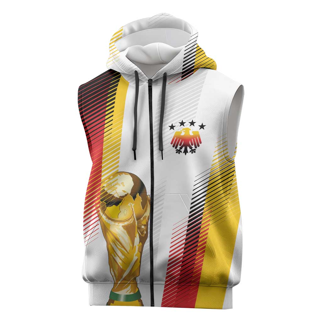 Germany Custom WC2026 Die Nationalelf Sleeveless Zip Hoodie - Wonder Print Shop