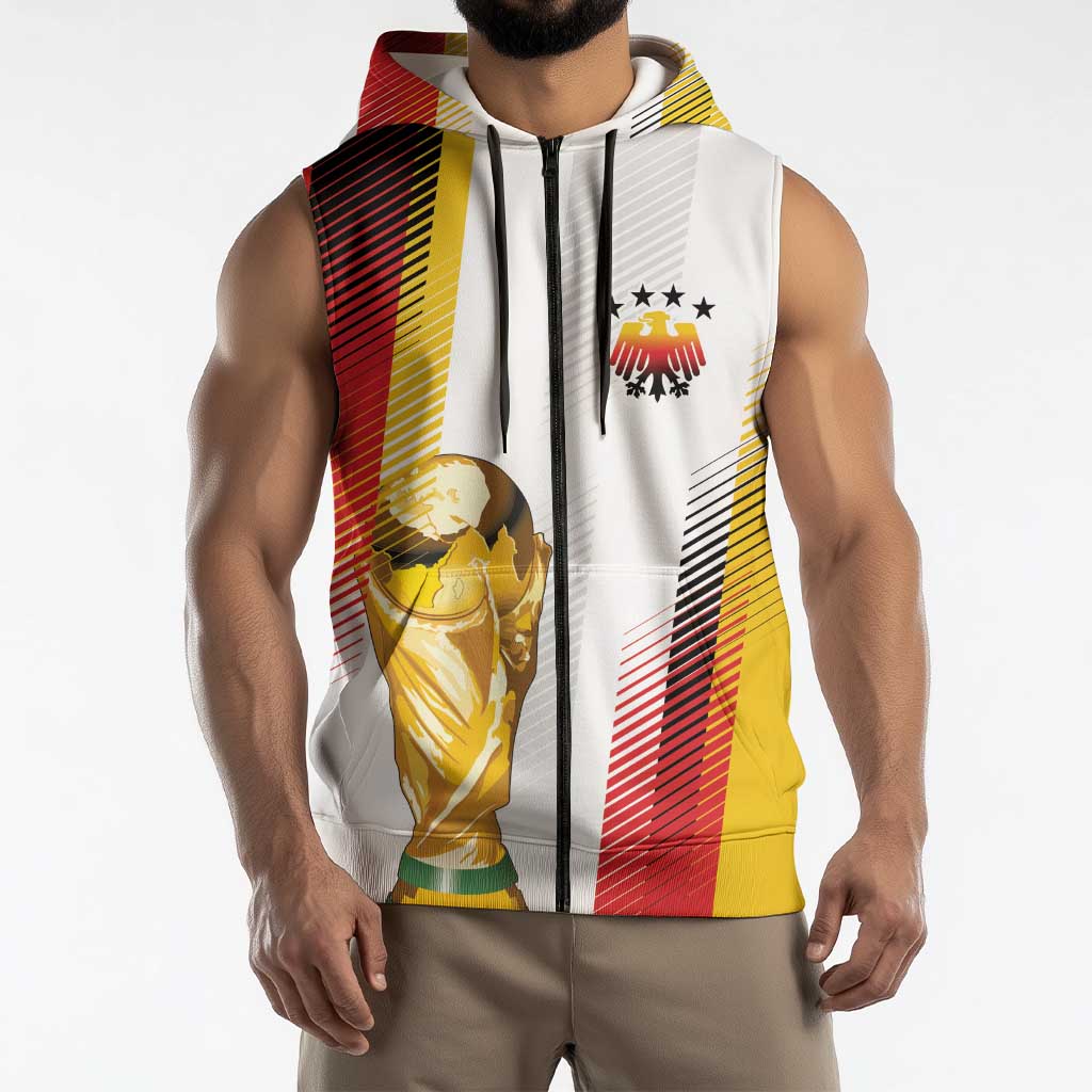 Germany Custom WC2026 Die Nationalelf Sleeveless Zip Hoodie - Wonder Print Shop