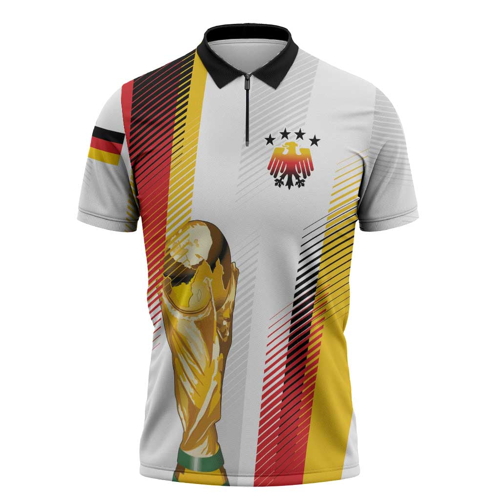 Germany Custom WC2026 Die Nationalelf Zipper Polo Shirt - Wonder Print Shop