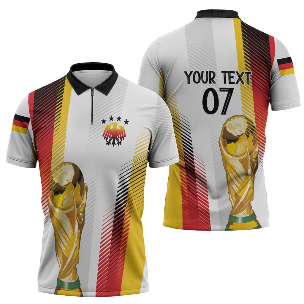 Germany Custom WC2026 Die Nationalelf Zipper Polo Shirt - Wonder Print Shop