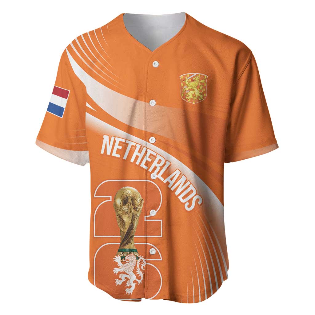 Netherlands Custom Orange Lions WC2026 Baseball Jersey - Wonder Print Shop