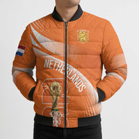 Netherlands Custom Orange Lions WC2026 Bomber Puffer Jacket - Wonder Print Shop