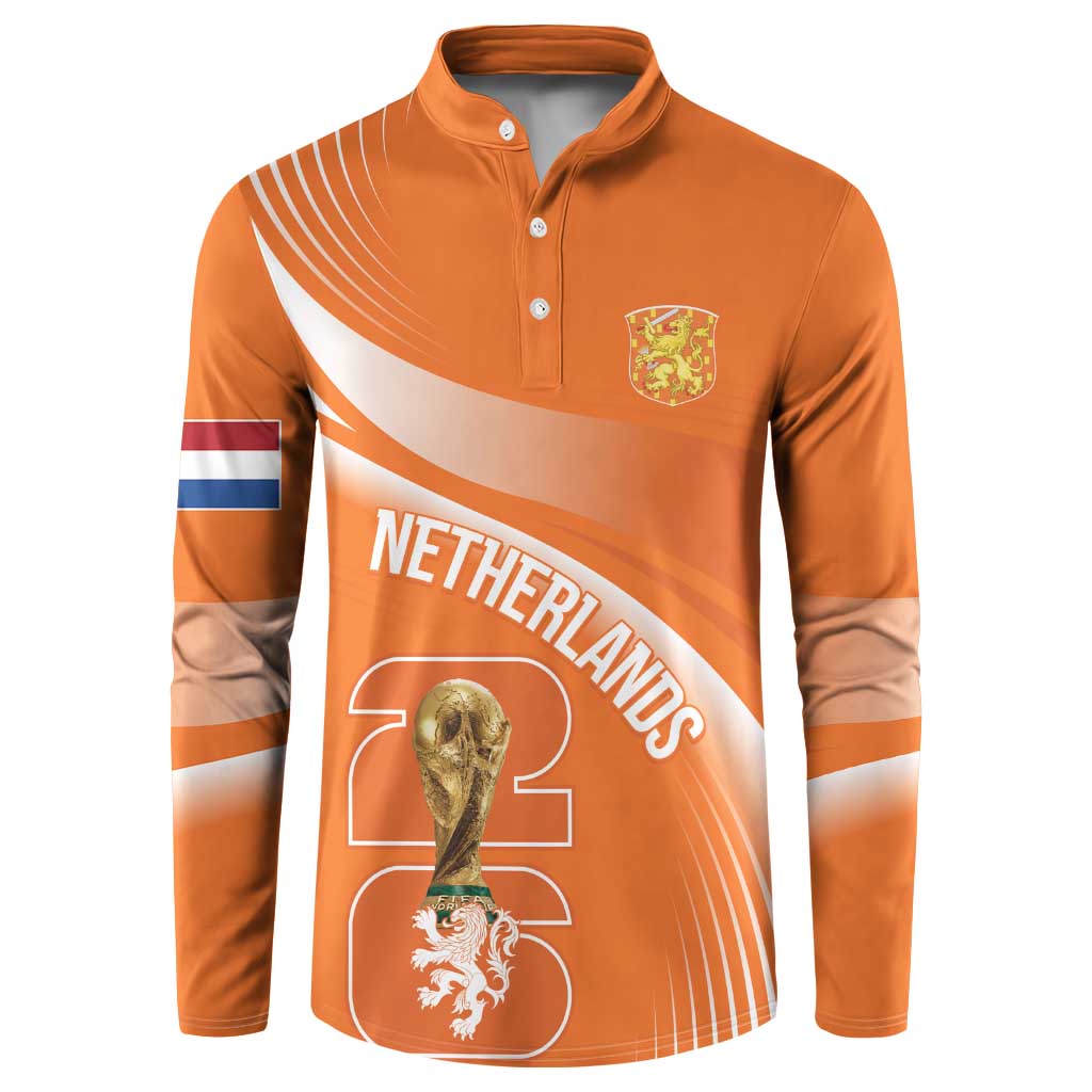 Netherlands Custom Orange Lions WC2026 Button Sweatshirt - Wonder Print Shop