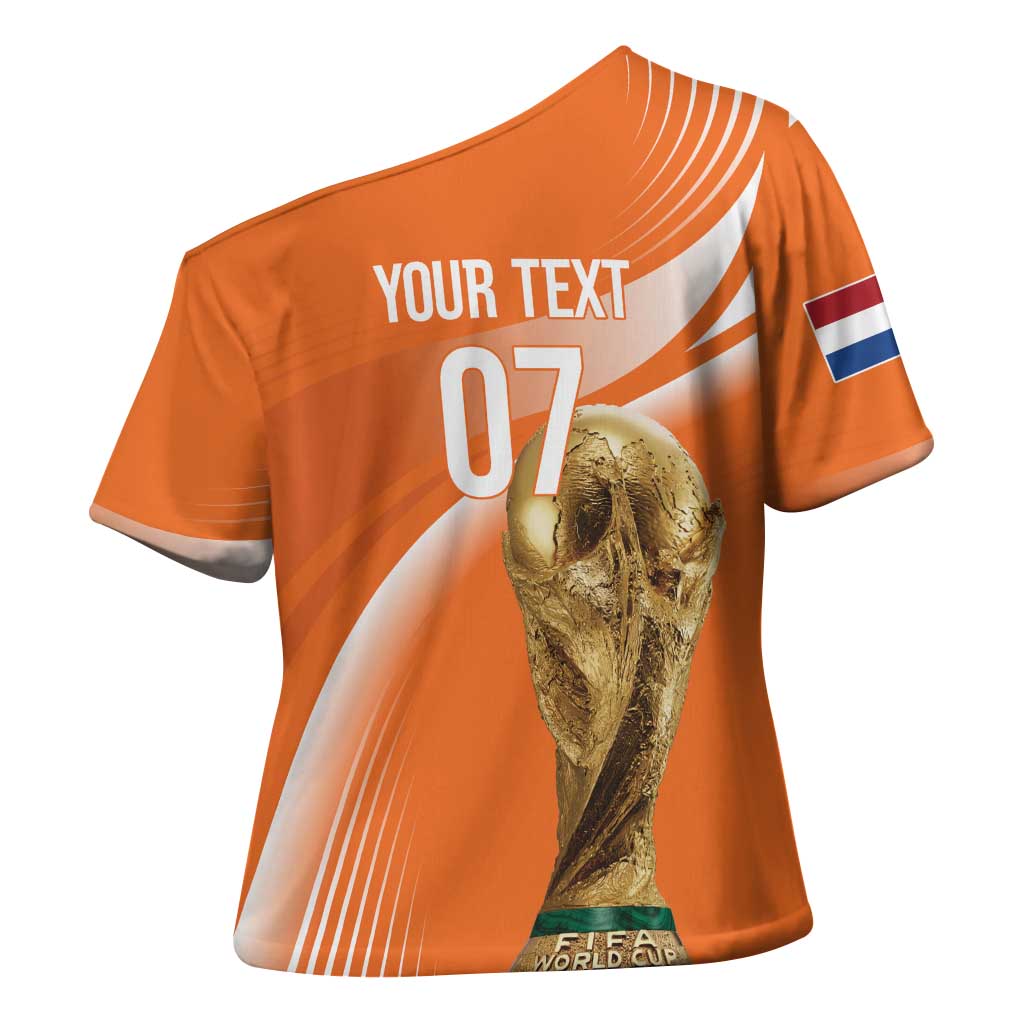 Netherlands Custom Orange Lions WC2026 Cross Shoulder Shirt - Wonder Print Shop