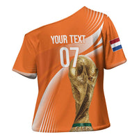 Netherlands Custom Orange Lions WC2026 Cross Shoulder Shirt - Wonder Print Shop